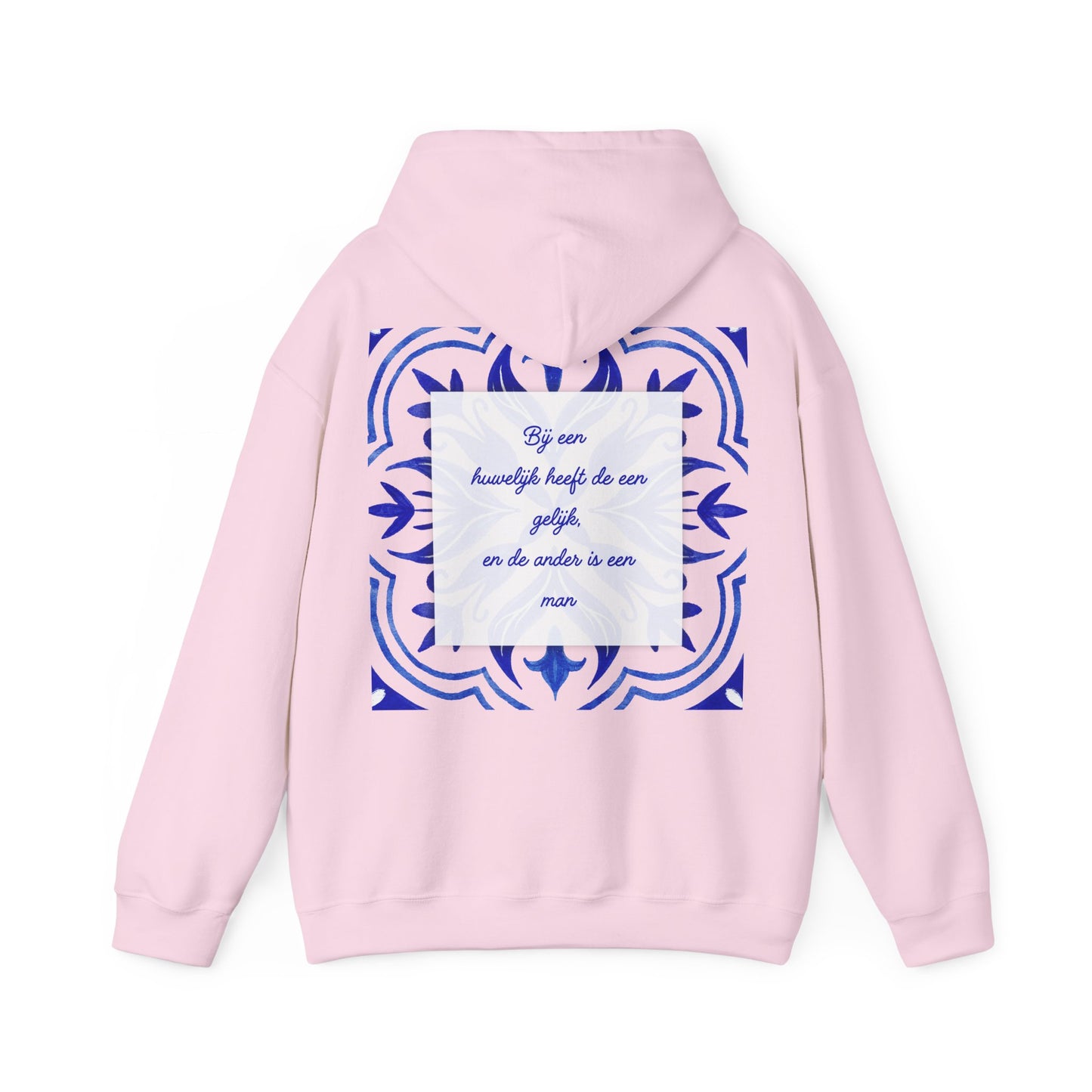 Cozy Unisex Hooded Sweatshirt with Floral Design & Inspirational Quote 'Goed Huwelijk"