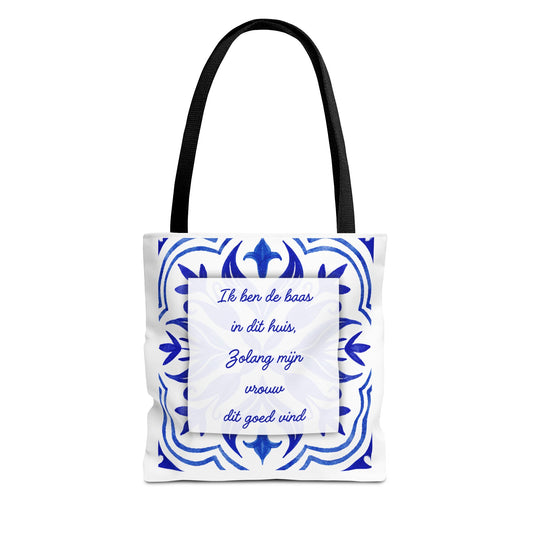 "Huis baas" oud hollandse, tote bag - Leuk cadeau voor koppels