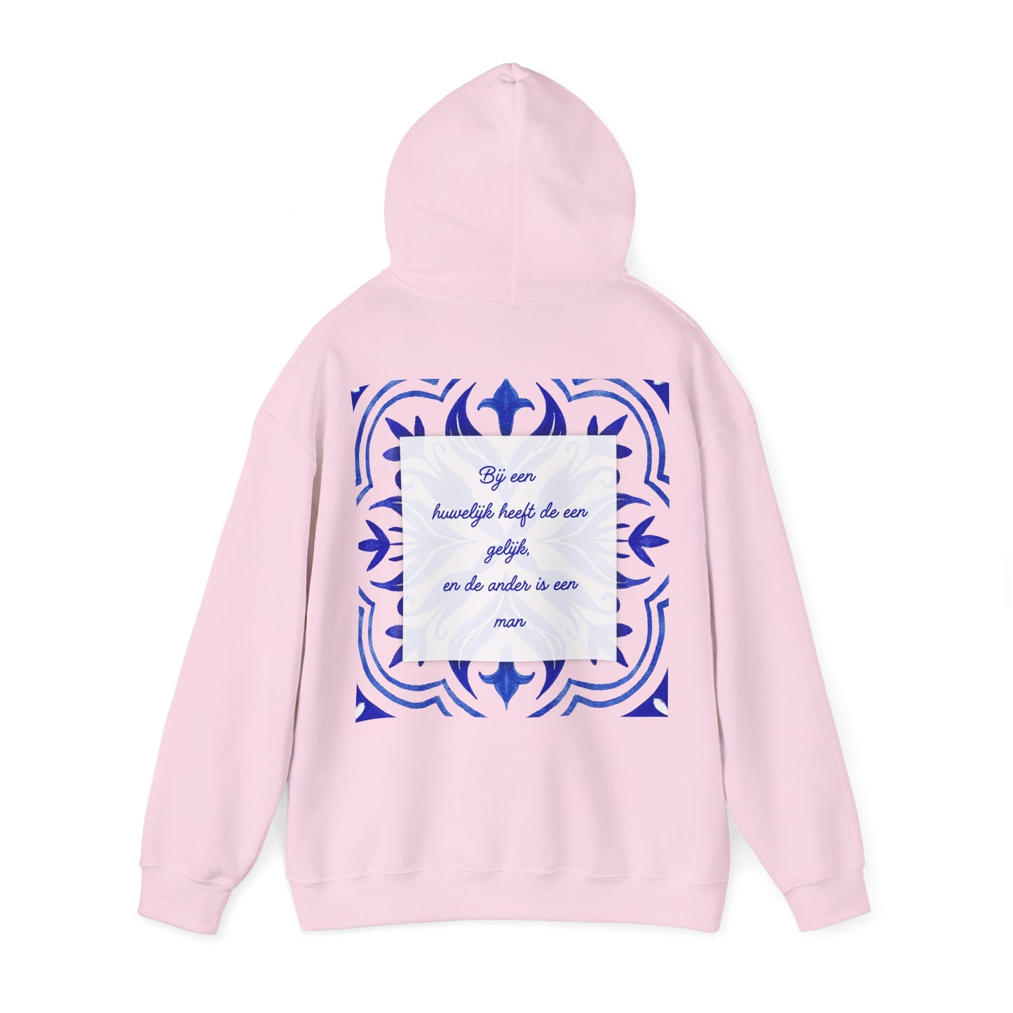 Cozy Unisex Hooded Sweatshirt with Floral Design & Inspirational Quote 'Goed Huwelijk"